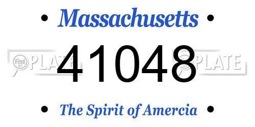 41048 Massachusetts License Plate
