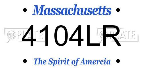 4104LR Massachusetts License Plate