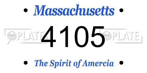 4105 Massachusetts License Plate