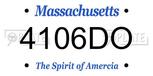 4106DO Massachusetts License Plate