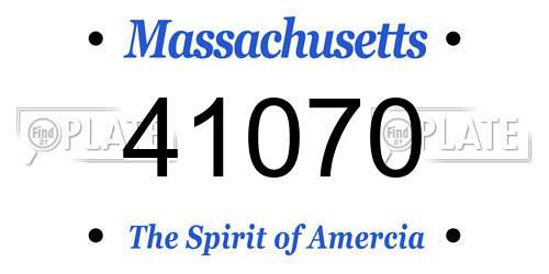 41070 Massachusetts License Plate