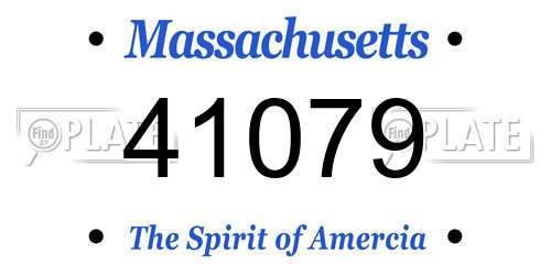 41079 Massachusetts License Plate