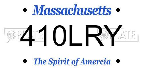 410LRY Massachusetts License Plate