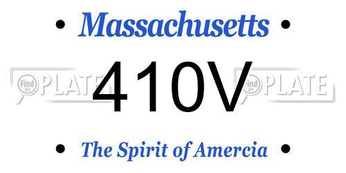 410V Massachusetts License Plate
