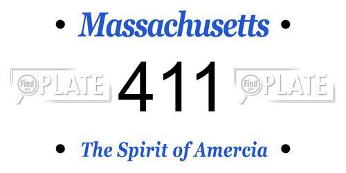 411 Massachusetts License Plate