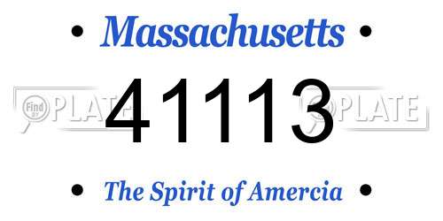 41113 Massachusetts License Plate