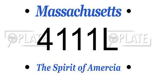 4111L Massachusetts License Plate