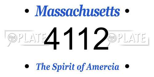 4112 Massachusetts License Plate