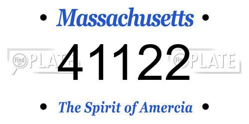 41122 Massachusetts License Plate