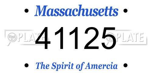 41125 Massachusetts License Plate