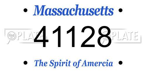 41128 Massachusetts License Plate