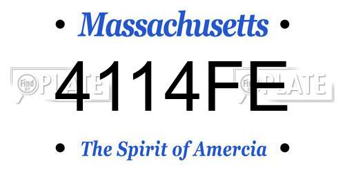 4114FE Massachusetts License Plate