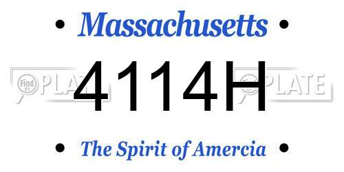 4114H Massachusetts License Plate