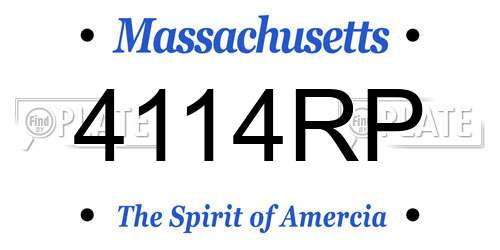4114RP Massachusetts License Plate
