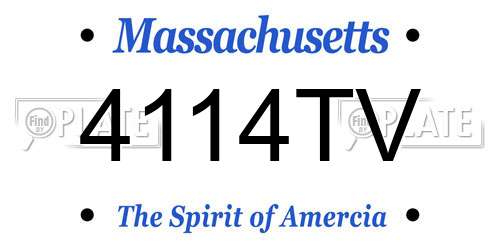 4114TV Massachusetts License Plate
