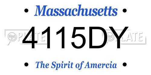 4115DY Massachusetts License Plate