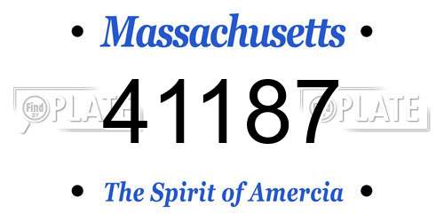 41187 Massachusetts License Plate