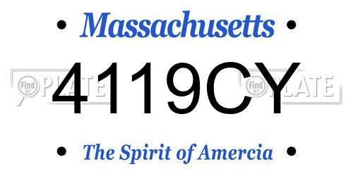 4119CY Massachusetts License Plate