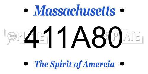 411A80 Massachusetts License Plate
