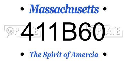 411B60 Massachusetts License Plate