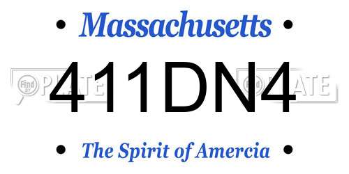 411DN4 Massachusetts License Plate