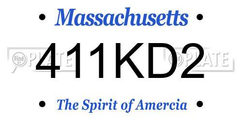 411KD2 Massachusetts License Plate