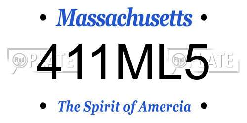 411ML5 Massachusetts License Plate