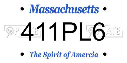 411PL6 Massachusetts License Plate