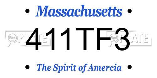 411TF3 Massachusetts License Plate