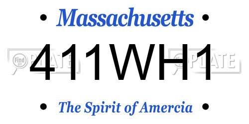 411WH1 Massachusetts License Plate