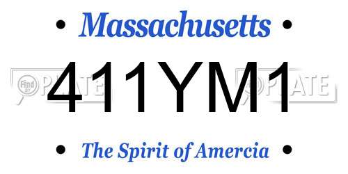 411YM1 Massachusetts License Plate
