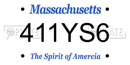 411YS6 Massachusetts License Plate