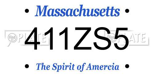 411ZS5 Massachusetts License Plate