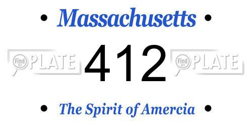 412 Massachusetts License Plate