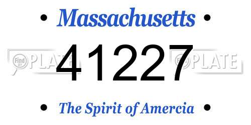 41227 Massachusetts License Plate