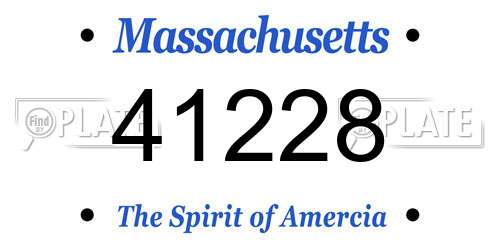 41228 Massachusetts License Plate