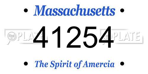 41254 Massachusetts License Plate