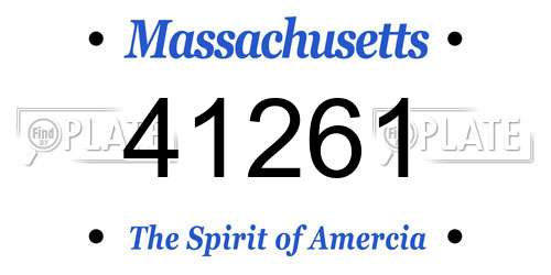 41261 Massachusetts License Plate