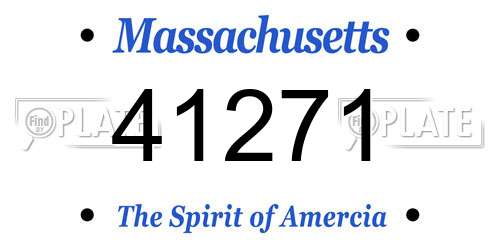 41271 Massachusetts License Plate