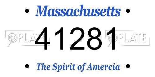 41281 Massachusetts License Plate