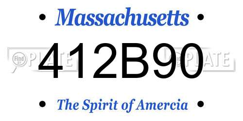 412B90 Massachusetts License Plate