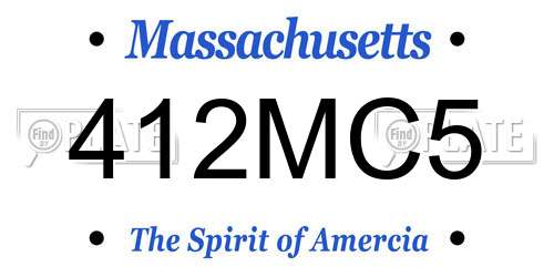 412MC5 Massachusetts License Plate