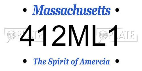 412ML1 Massachusetts License Plate