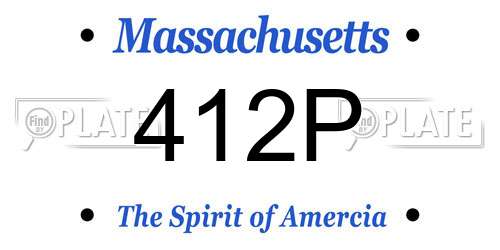 412P Massachusetts License Plate