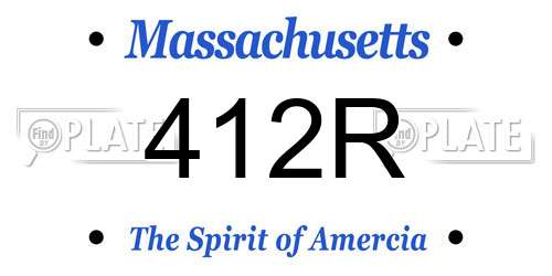 412R Massachusetts License Plate