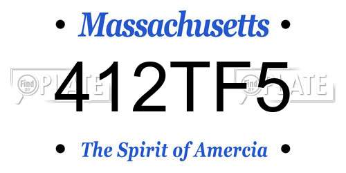 412TF5 Massachusetts License Plate