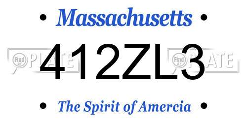 412ZL3 Massachusetts License Plate