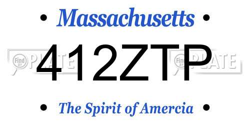 412ZTP Massachusetts License Plate