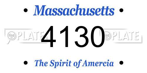 4130 Massachusetts License Plate