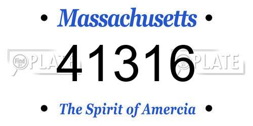 41316 Massachusetts License Plate